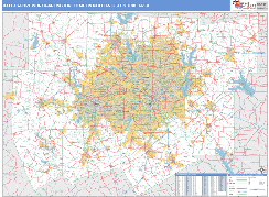 Dallas-Fort Worth-Arlington Metro Area Digital Map Basic Style